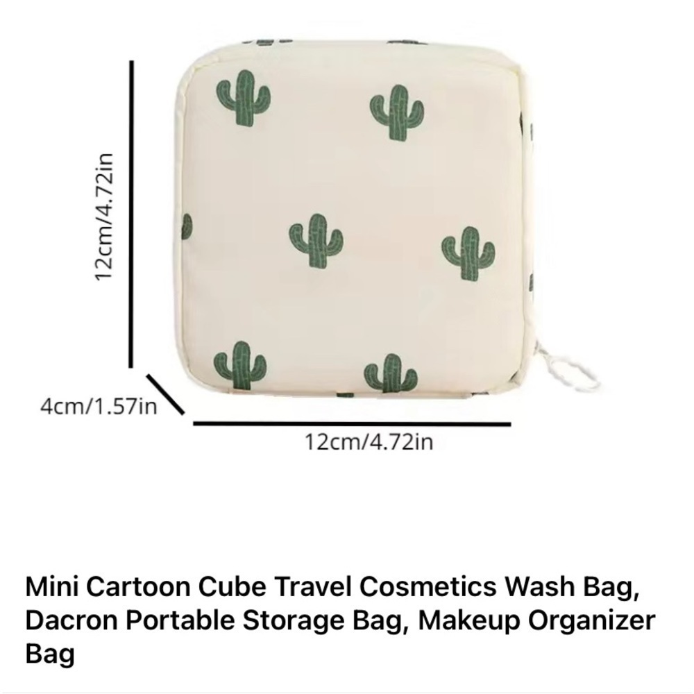 FREE W/ ANY PURCHASE $15+ Mini Cartoon Hearts Cube Travel Cosmetic Wash Bag Pink - Picture 8 of 9